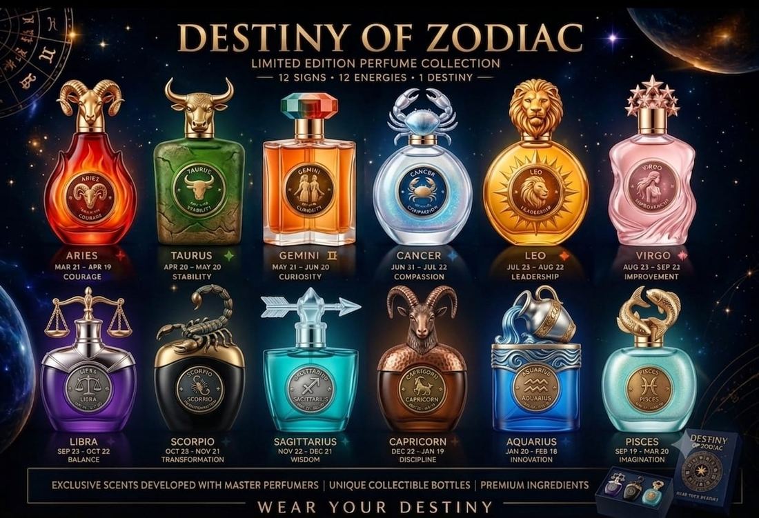 Destiny of Zodiac limited edition perfume collection, 12 zodiac signs