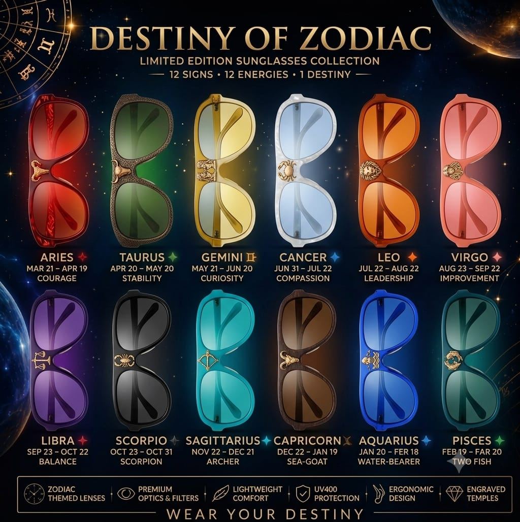 Destiny of Zodiac limited edition smart glasses collection, 12 zodiac signs