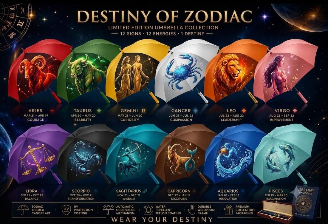 Destiny of Zodiac limited edition umbrella collection, 12 zodiac signs