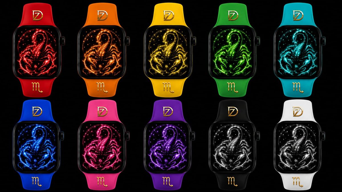 DOZ zodiac watches shown on wrist with interchangeable colour straps